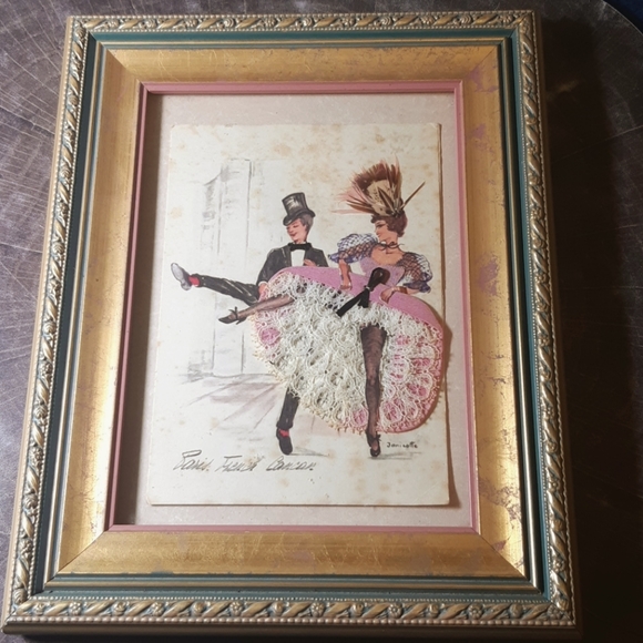 Vintage frame| Handmade French Cancan piece - Picture 2 of 10